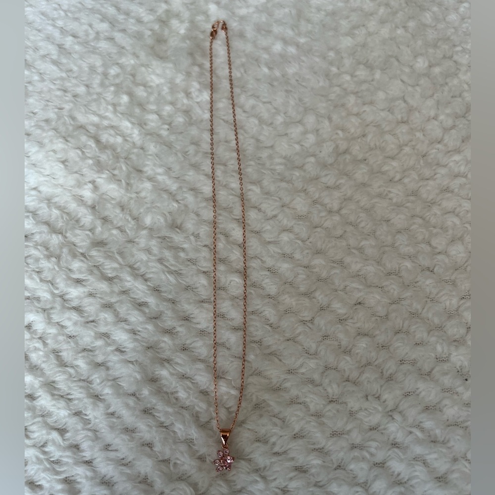 Rose gold-plated paw print necklace